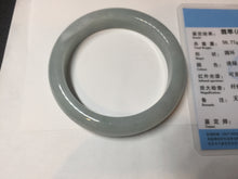 Load image into Gallery viewer, 56.5mm certified 100% natural type A white/light green jadeite jade bangle E85-9417
