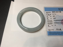 Load image into Gallery viewer, 56.5mm certified 100% natural type A white/light green jadeite jade bangle E85-9417
