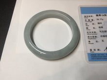 Load image into Gallery viewer, 56.5mm certified 100% natural type A white/light green jadeite jade bangle E85-9417
