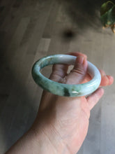 Load image into Gallery viewer, 60mm certified 100% natural type A sunny green white  jadeite jade bangle BG1-1730
