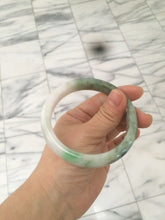 Load image into Gallery viewer, 60mm certified 100% natural type A sunny green white  jadeite jade bangle BG1-1730
