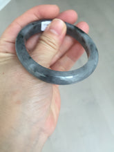 Load image into Gallery viewer, 52.4mm Certified 100% natural Type A black/white oval jadeite jade bangle AF93-2676
