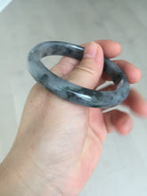 Load image into Gallery viewer, 52.4mm Certified 100% natural Type A black/white oval jadeite jade bangle AF93-2676
