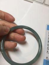 Load image into Gallery viewer, 60.1mm Certified Type A 100% Natural green/ blue/ black/ grey slim round cut Guatemala Jadeite bangle PC68-7022
