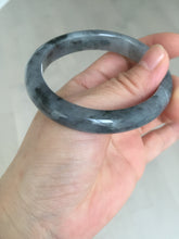 Load image into Gallery viewer, 52.4mm Certified 100% natural Type A black/white oval jadeite jade bangle AF93-2676
