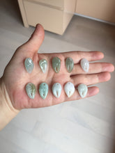 Load image into Gallery viewer, 100% Natural type A green/white/gray small crab claws jadeite Jade pendant necklace group BP116
