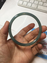 Load image into Gallery viewer, 60.1mm Certified Type A 100% Natural green/ blue/ black/ grey slim round cut Guatemala Jadeite bangle PC68-7022
