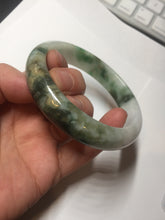 Load image into Gallery viewer, 57.7mm certified Type A 100% Natural sunny green yellow brown white Jadeite Jade bangle D136-1720
