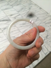 Load image into Gallery viewer, 58mm certified type A 100% Natural fresh light green/white slim jadeite jade bangle E80-0996
