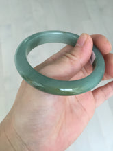 Load image into Gallery viewer, 53.2mm certified type A 100% Natural dark green/gray/yellow Jadeite Jade bangle AF96-7577
