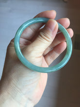 Load image into Gallery viewer, 56.5mm Certified Type A 100% Natural light green/blue/gray Guatemala slim round cut Jadeite bangle PD71-8153
