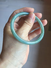 Load image into Gallery viewer, 56.5mm Certified Type A 100% Natural light green/blue/gray Guatemala slim round cut Jadeite bangle PD71-8153
