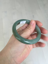 Load image into Gallery viewer, 53.2mm certified type A 100% Natural dark green/gray/yellow Jadeite Jade bangle AF96-7577
