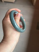 Load image into Gallery viewer, 60.9mm Certified Type A 100% Natural deep sea dark green/blue/gray/black Guatemala Jadeite bangle PB115-6428
