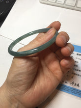 Load image into Gallery viewer, 60.1mm Certified Type A 100% Natural green/ blue/ black/ grey slim round cut Guatemala Jadeite bangle PC68-7022
