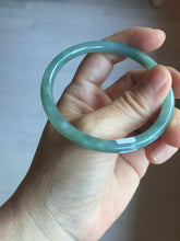 Load image into Gallery viewer, 56.5mm Certified Type A 100% Natural light green/blue/gray Guatemala slim round cut Jadeite bangle PD71-8153
