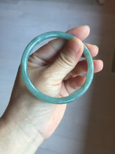 Load image into Gallery viewer, 56.5mm Certified Type A 100% Natural light green/blue/gray Guatemala slim round cut Jadeite bangle PD71-8153
