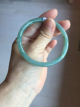 Load image into Gallery viewer, 56.5mm Certified Type A 100% Natural light green/blue/gray Guatemala slim round cut Jadeite bangle PD71-8153
