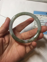 Load image into Gallery viewer, 56.3mm certified 100% natural Type A green gray purple slim round cut jadeite bangle PD161-6334

