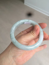 Load image into Gallery viewer, 57.5mm Certified 100% natural Type A green/gray chubby jadeite jade bangle AZ129-4065
