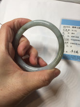 Load image into Gallery viewer, 56.3mm certified 100% natural Type A green gray purple slim round cut jadeite bangle PD161-6334
