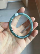 Load image into Gallery viewer, 55.7mm Certified Type A 100% Natural icy watery spring-water green/blue/gray Guatemala slim round cut Jadeite bangle PA104-5534
