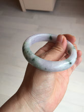 Load image into Gallery viewer, 54.4mm certified 100% natural Type A light purple with sunny green flying flowers jadeite jade bangle BL105-8717
