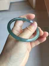 Load image into Gallery viewer, 55.7mm Certified Type A 100% Natural icy watery spring-water green/blue/gray Guatemala slim round cut Jadeite bangle PA104-5534

