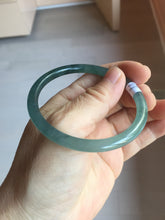 Load image into Gallery viewer, 55.7mm Certified Type A 100% Natural icy watery spring-water green/blue/gray Guatemala slim round cut Jadeite bangle PA104-5534
