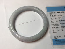 Load image into Gallery viewer, 62mm Certified Type A 100% Natura light green white purple slim Jadeite bangle X151-3831
