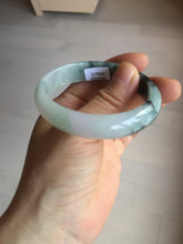 Load image into Gallery viewer, 51.5mm certified Type A 100% Natural icy watery light green sunny green purple oval Jadeite Jade bangle BQ63-5672
