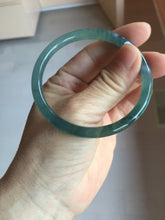 Load image into Gallery viewer, 55.7mm Certified Type A 100% Natural icy watery spring-water green/blue/gray Guatemala slim round cut Jadeite bangle PA104-5534
