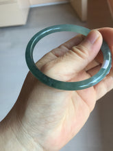 Load image into Gallery viewer, 55.7mm Certified Type A 100% Natural icy watery spring-water green/blue/gray Guatemala slim round cut Jadeite bangle PA104-5534
