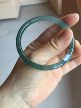 Load image into Gallery viewer, 55.7mm Certified Type A 100% Natural icy watery spring-water green/blue/gray Guatemala slim round cut Jadeite bangle PA104-5534

