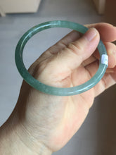 Load image into Gallery viewer, 60.5mm Certified Type A 100% Natural icy watery spring-water green/blue/gray Guatemala slim round cut Jadeite bangle PA103-5538
