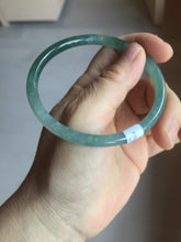 Load image into Gallery viewer, 60.5mm Certified Type A 100% Natural icy watery spring-water green/blue/gray Guatemala slim round cut Jadeite bangle PA103-5538
