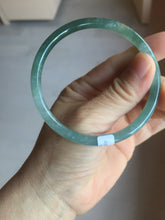 Load image into Gallery viewer, 60.5mm Certified Type A 100% Natural icy watery spring-water green/blue/gray Guatemala slim round cut Jadeite bangle PA103-5538
