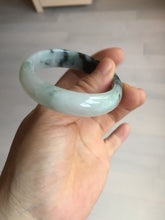 Load image into Gallery viewer, 51.5mm certified Type A 100% Natural icy watery light green sunny green purple oval Jadeite Jade bangle BQ63-5672
