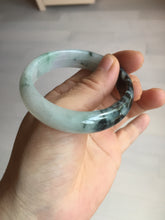 Load image into Gallery viewer, 51.5mm certified Type A 100% Natural icy watery light green sunny green purple oval Jadeite Jade bangle BQ63-5672
