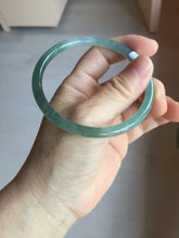 Load image into Gallery viewer, 60.5mm Certified Type A 100% Natural icy watery spring-water green/blue/gray Guatemala slim round cut Jadeite bangle PA103-5538

