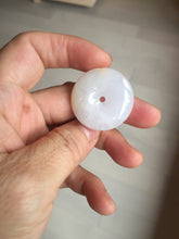 Load image into Gallery viewer, 29.4/6.7mm Type A 100% Natural light purple yellow Jadeite Jade Safety Guardian Button donuts Pendant BP113
