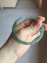Load image into Gallery viewer, 60.5mm Certified Type A 100% Natural icy watery spring-water green/blue/gray Guatemala slim round cut Jadeite bangle PA103-5538
