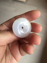 Load image into Gallery viewer, 29.4/6.7mm Type A 100% Natural light purple yellow Jadeite Jade Safety Guardian Button donuts Pendant BP113
