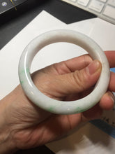 Load image into Gallery viewer, 58mm Certified Type A 100% Natural sunny green/white(白底青) Jadeite Jade bangle AM100-2810
