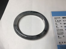 Load image into Gallery viewer, 52.4mm Certified 100% natural Type A black/white oval jadeite jade bangle AF93-2676
