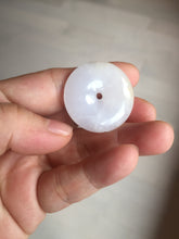 Load image into Gallery viewer, 29.4/6.7mm Type A 100% Natural light purple yellow Jadeite Jade Safety Guardian Button donuts Pendant BP113
