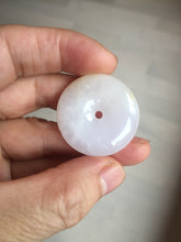 Load image into Gallery viewer, 29.4/6.7mm Type A 100% Natural light purple yellow Jadeite Jade Safety Guardian Button donuts Pendant BP113
