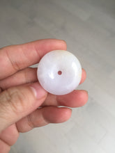 Load image into Gallery viewer, 29.4/6.7mm Type A 100% Natural light purple yellow Jadeite Jade Safety Guardian Button donuts Pendant BP113
