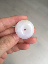 Load image into Gallery viewer, 29.4/6.7mm Type A 100% Natural light purple yellow Jadeite Jade Safety Guardian Button donuts Pendant BP113
