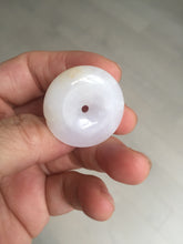 Load image into Gallery viewer, 29.4/6.7mm Type A 100% Natural light purple yellow Jadeite Jade Safety Guardian Button donuts Pendant BP113
